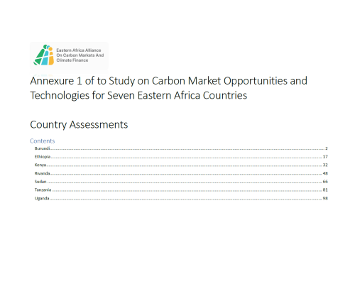 Annex 1: Carbon Market Opportunities and Technologies Study