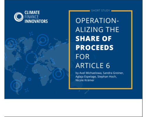 Operationalizing the share of proceeds for article 6